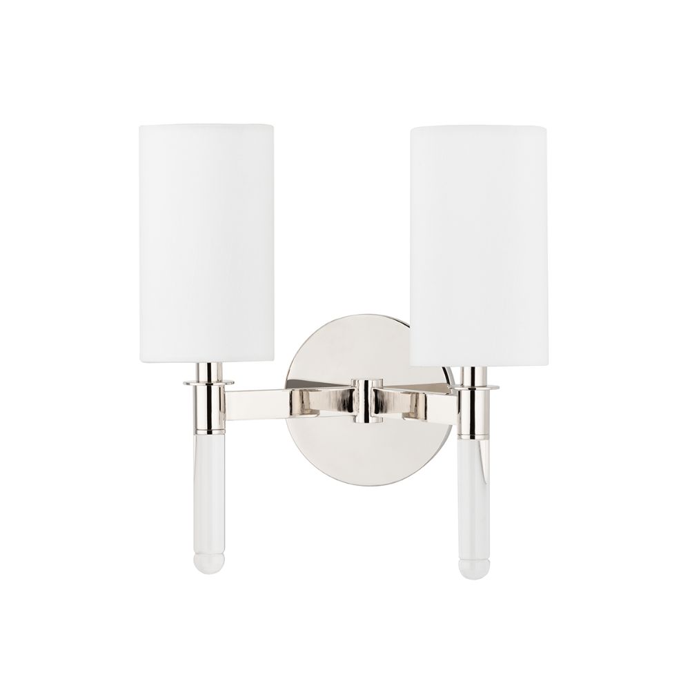 Hudson Valley Lighting 6312-PN Wylie 2 Light Wall Sconce in Polished Nickel