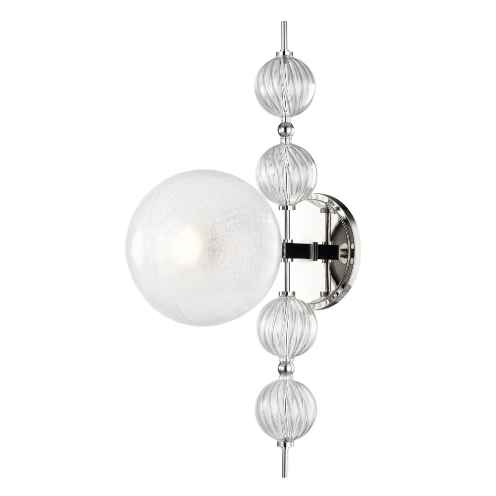 Hudson Valley 6400-PN Calypso 1 Light Wall Sconce in Polished Nickel