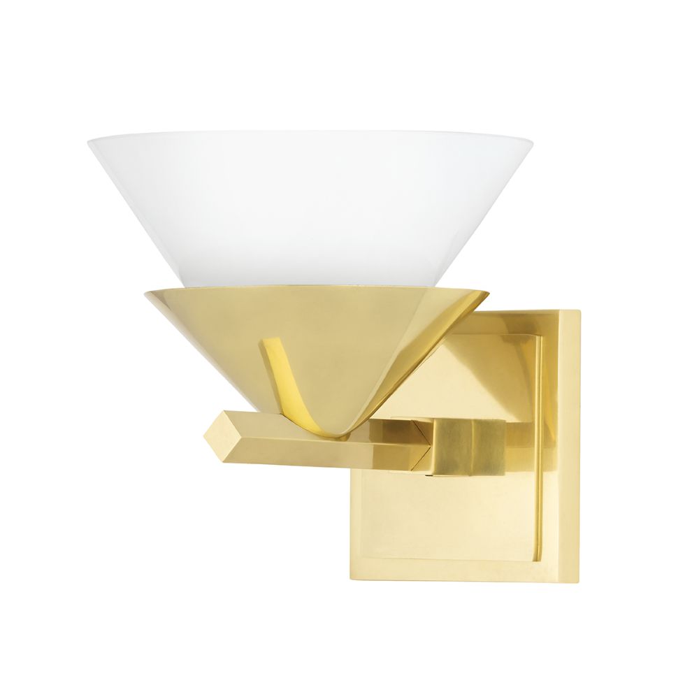 Hudson Valley 6401-AGB Stillwell 1 Light Wall Sconce in Aged Brass