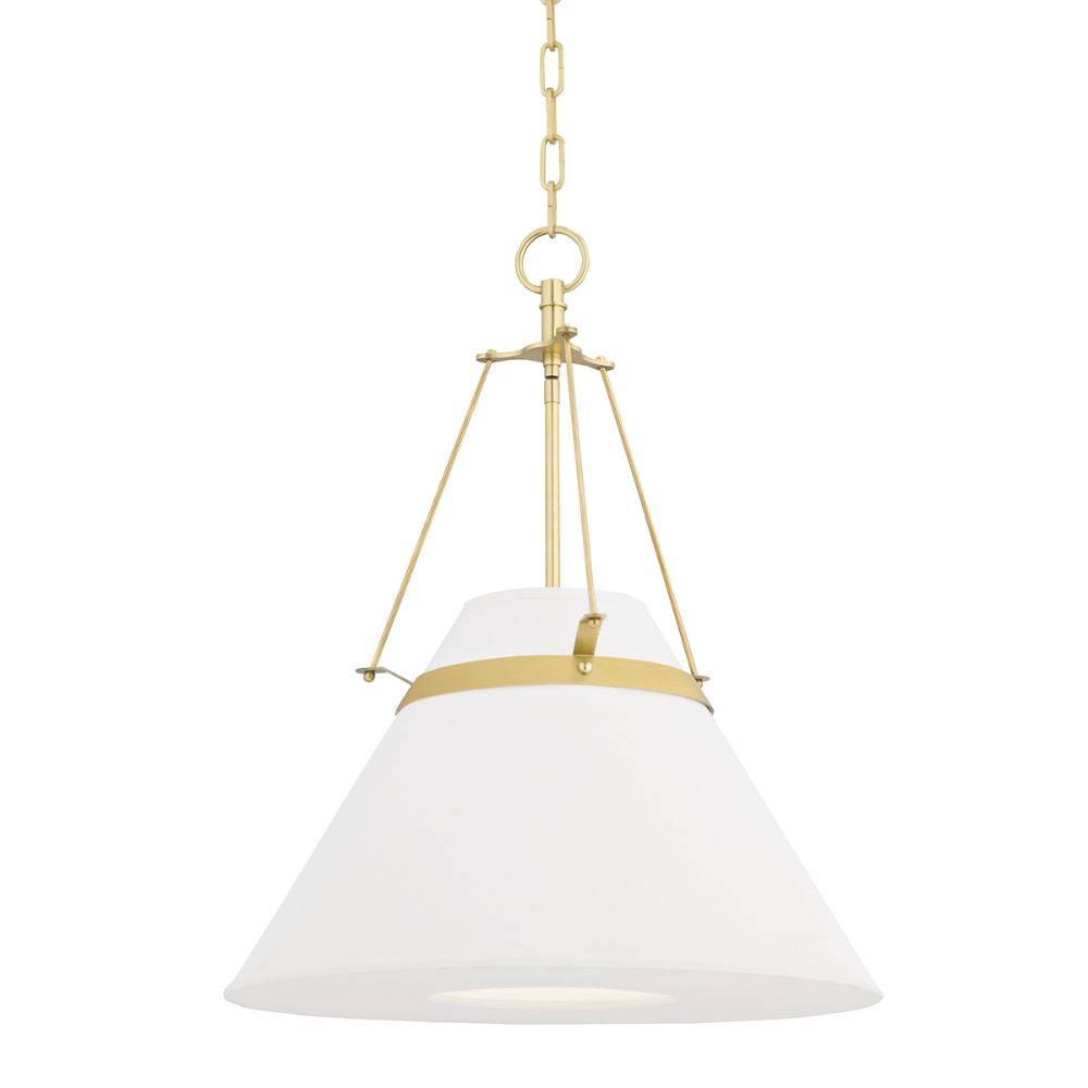 Hudson Valley 6421-AGB Clemens 1 Light Pendant in Aged Brass