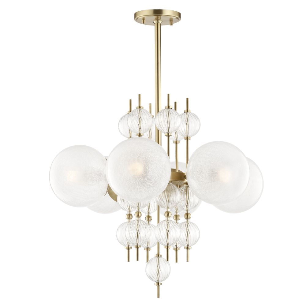 Hudson Valley 6427-AGB Calypso 6 Light Chandelier in Aged Brass