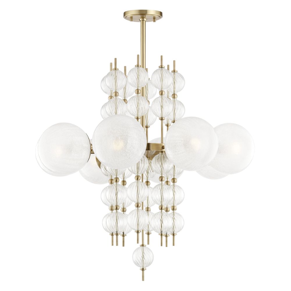 Hudson Valley 6433-AGB Calypso 8 Light Chandelier in Aged Brass