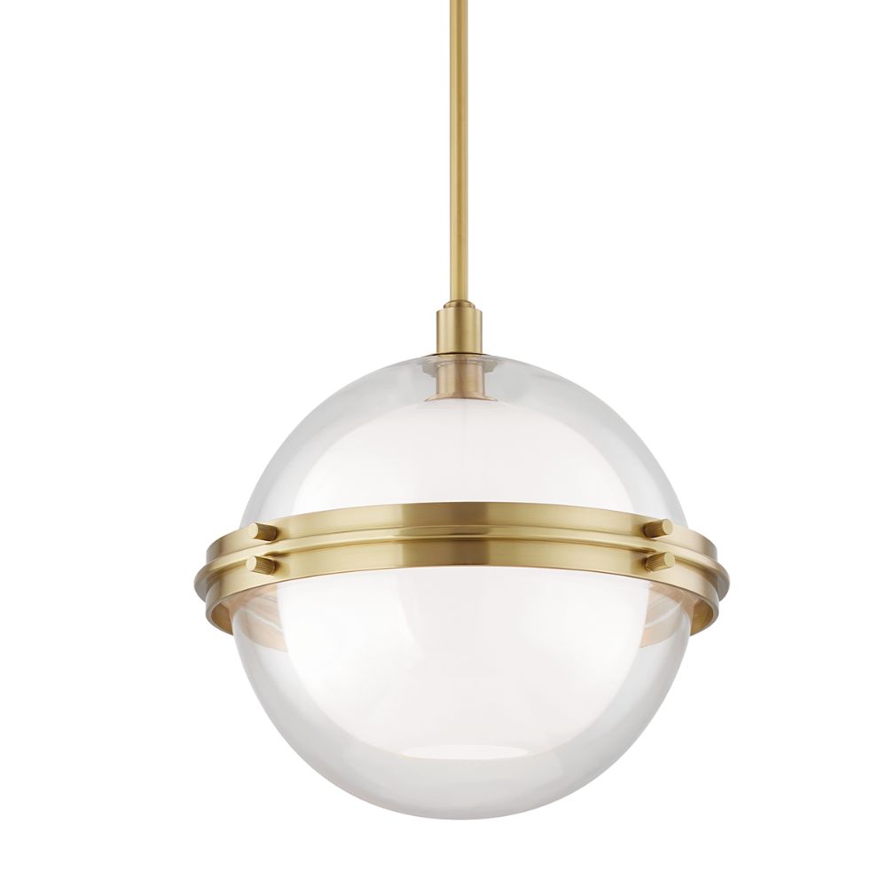 Hudson Valley 6518-AGB Northport 1 Light Pendant in Aged Brass
