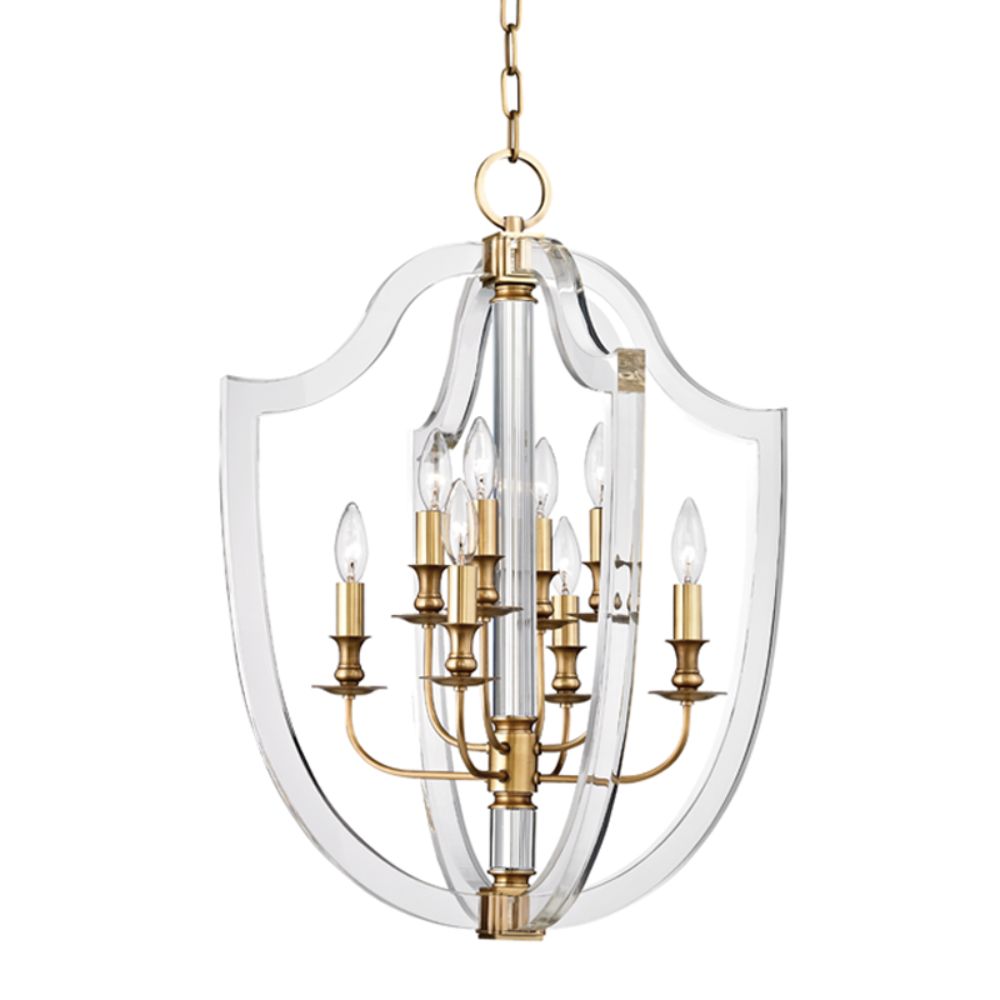 Hudson Valley 6520-AGB 8 LIGHT PENDANT in Aged Brass