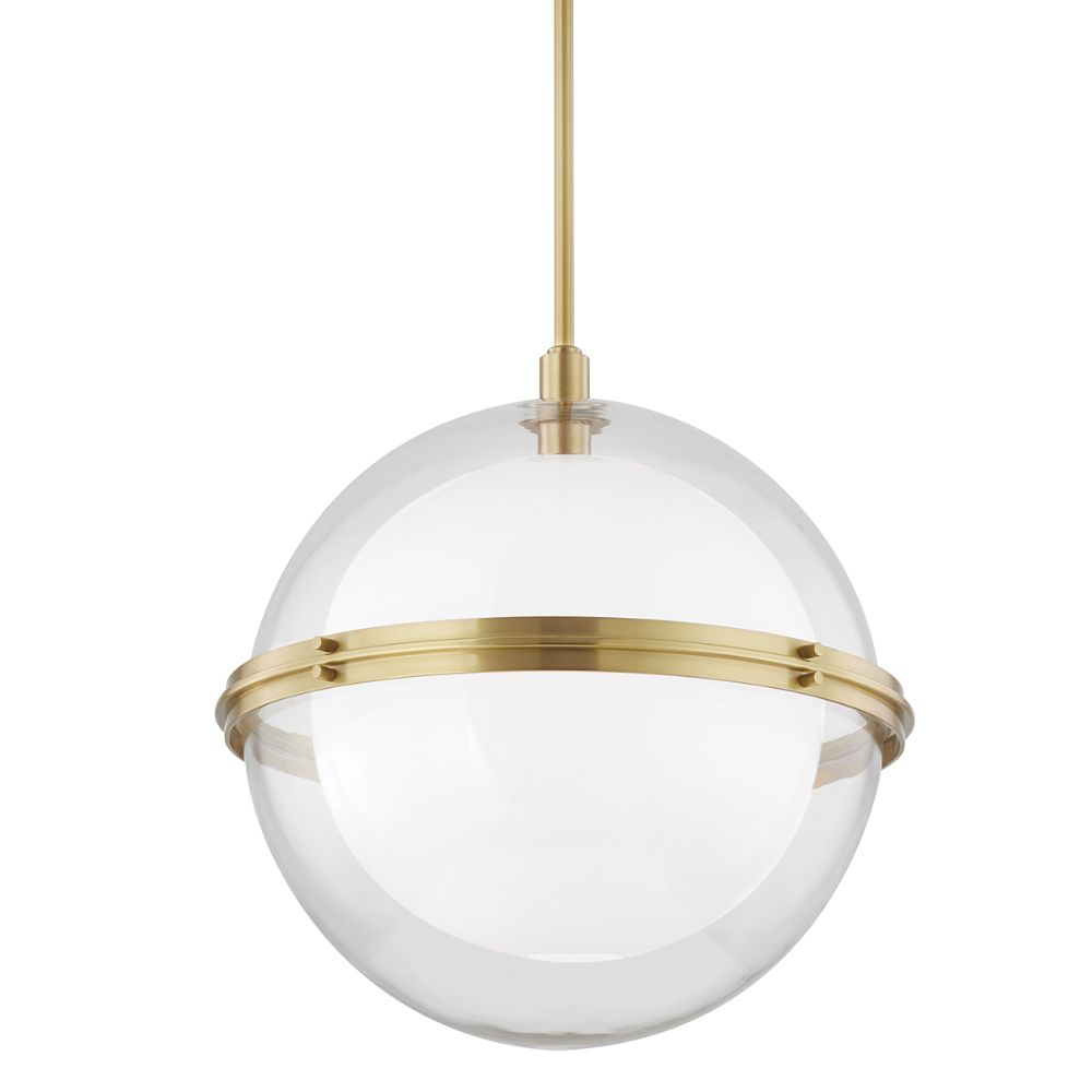 Hudson Valley 6522-AGB Northport 1 Light Pendant in Aged Brass
