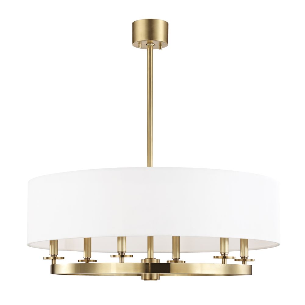 Hudson Valley 6530-AGB Durham 6 Light Pendant in Aged Brass