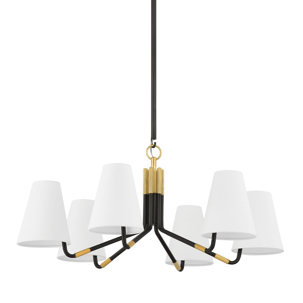 Hudson Valley 6632-AGB/DB 6 Light Chandelier in Aged Brass/distressed Bronze