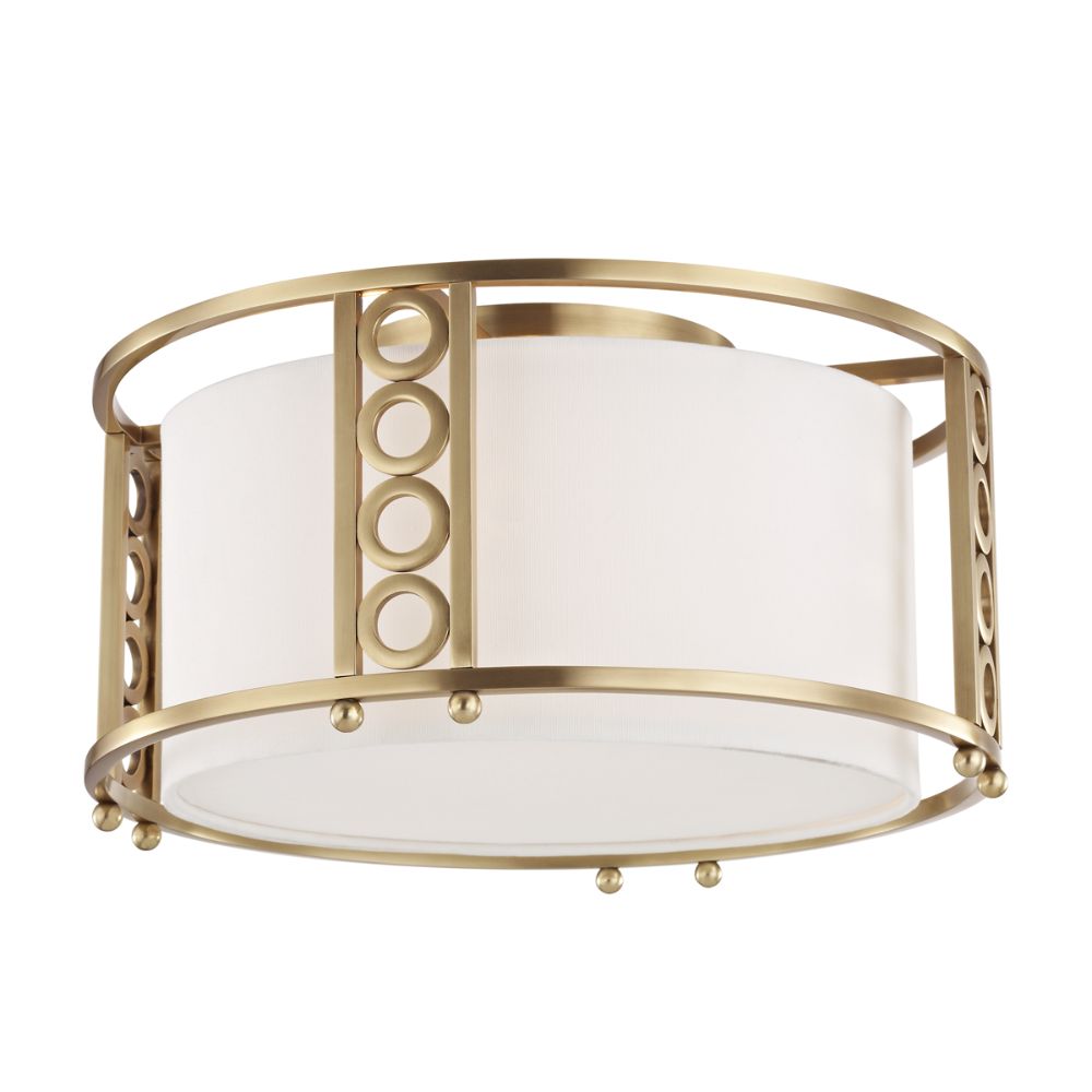 Hudson Valley 6710-AGB Infinity 3 Light Flush Mount in Aged Brass