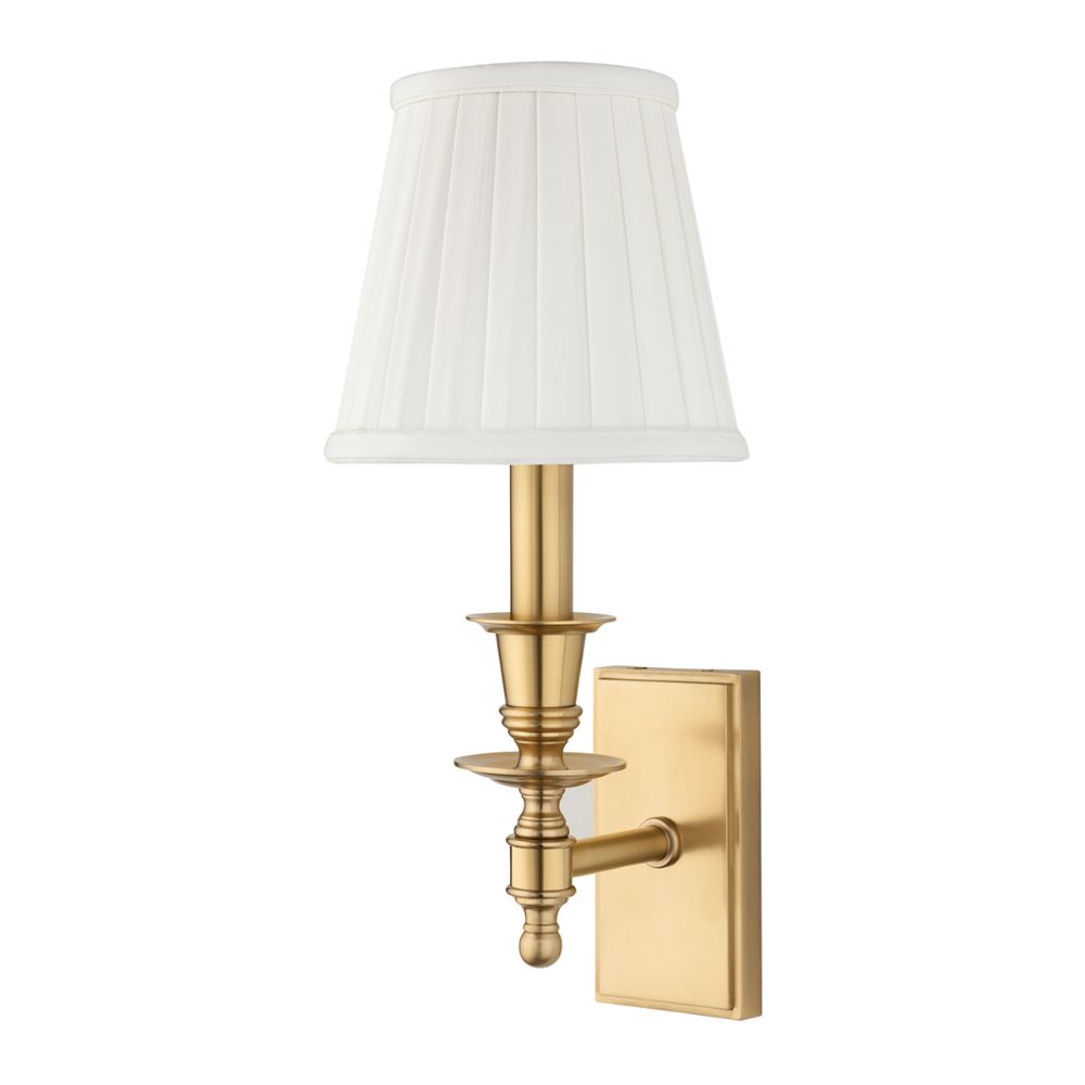 Hudson Valley Lighting 6801-AGB Newport 1 Light Wall Sconce in Aged Brass