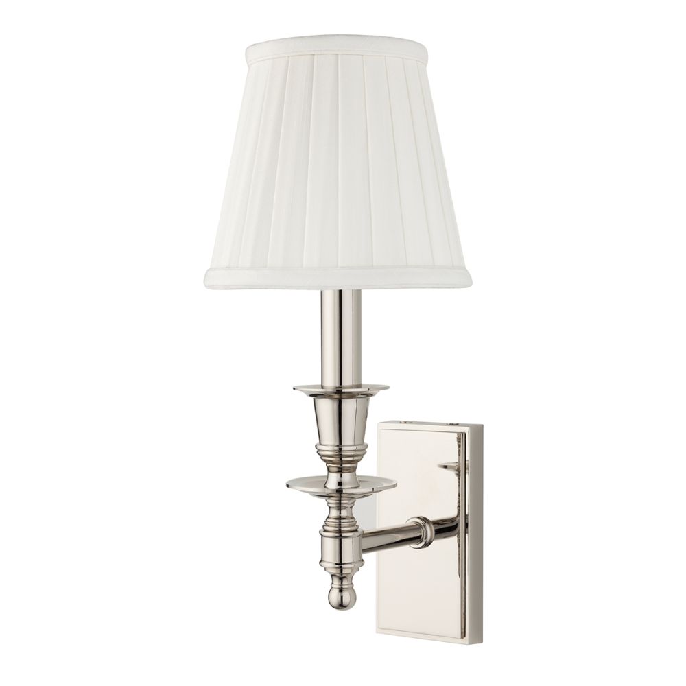 Hudson Valley Lighting 6801-PN Newport 1 Light Wall Sconce in Polished Nickel