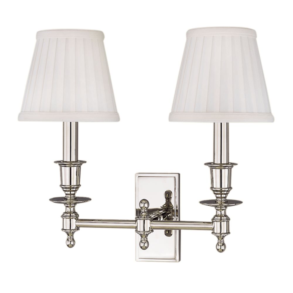 Hudson Valley Lighting 6802-PN 2 Light Wall Sconce in Polished Nickel