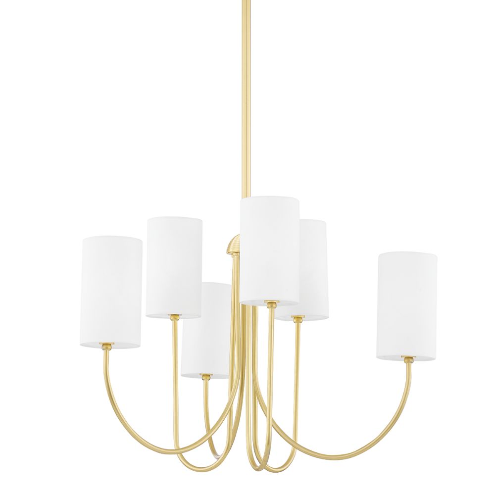 Hudson Valley 6828-AGB 6 Light Chandelier in Aged Brass