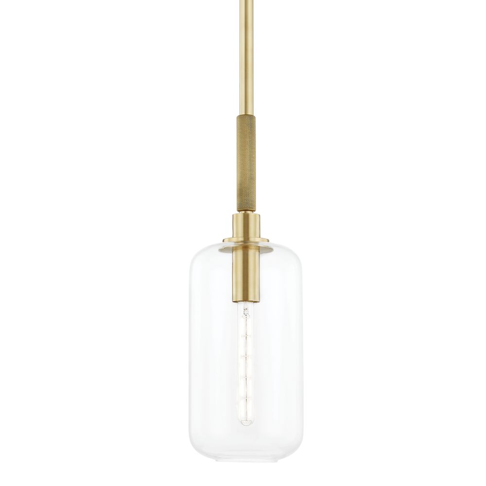 Hudson Valley 6908-AGB Lenox Hill 1 Light Small Pendant in Aged Brass