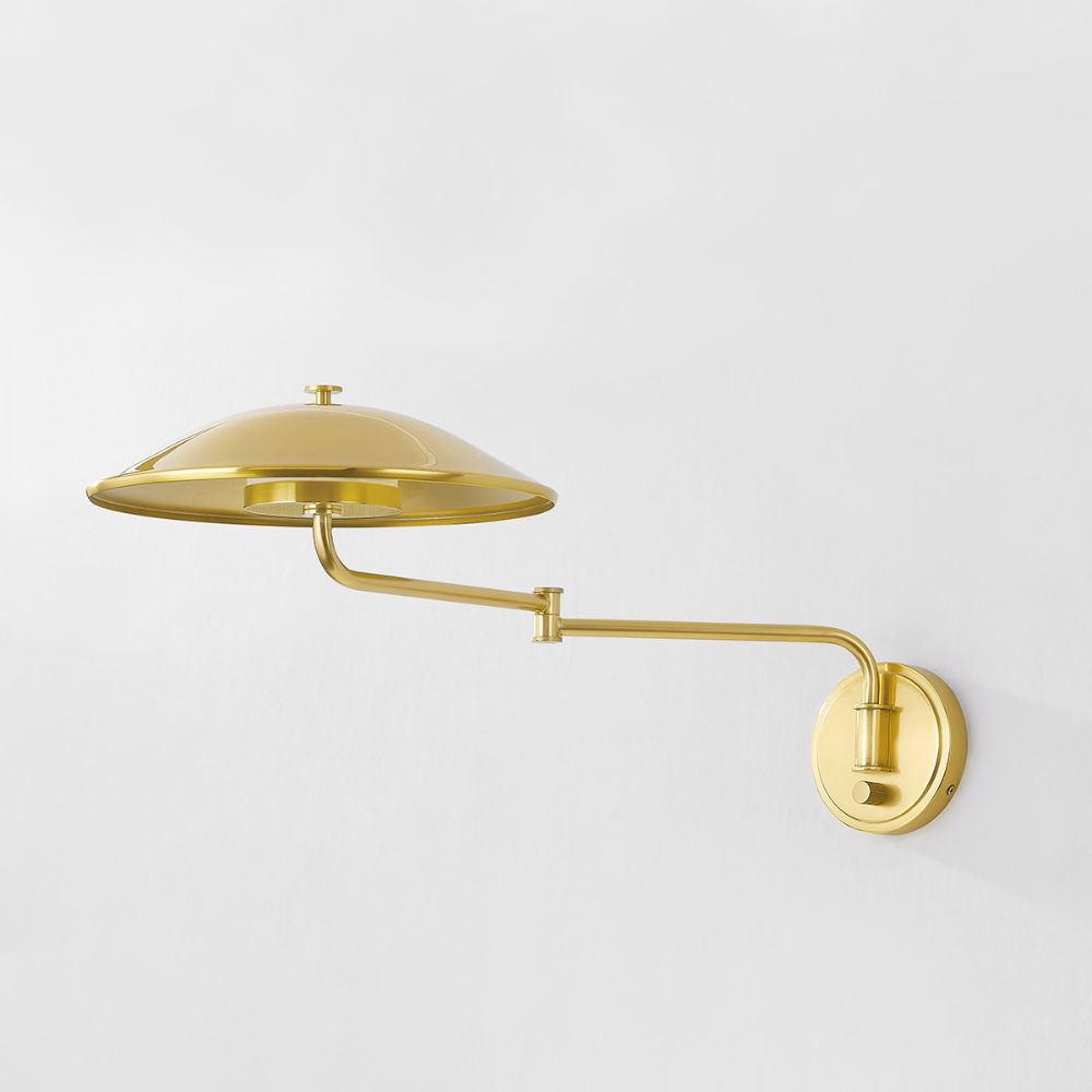 Hudson Valley Lighting 6910-AGB Brockville Plug-in Sconce in Aged Brass