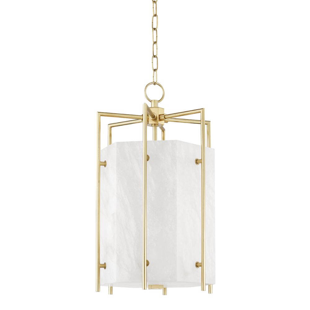 Hudson Valley 7014-AGB 4 Light Small Pendant in Aged Brass