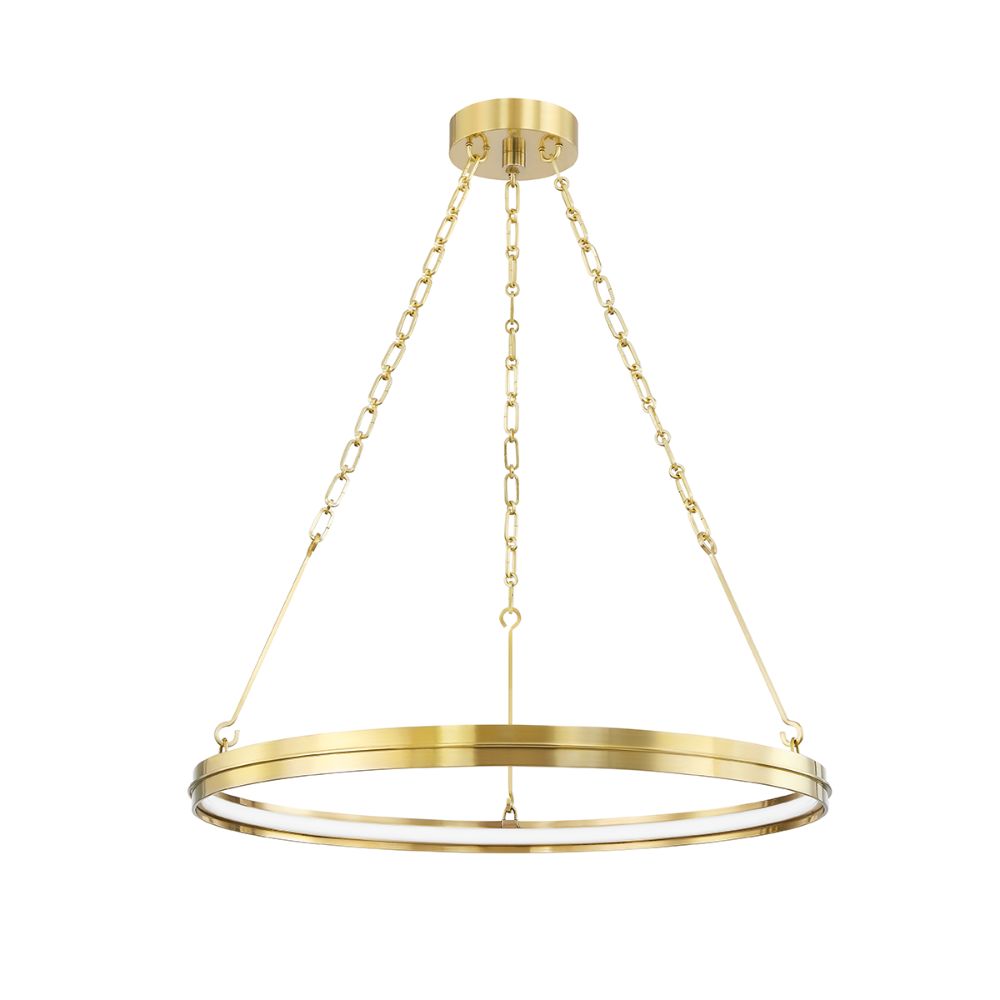 Hudson Valley 7128-AGB Small Led Chandelier in Aged Brass