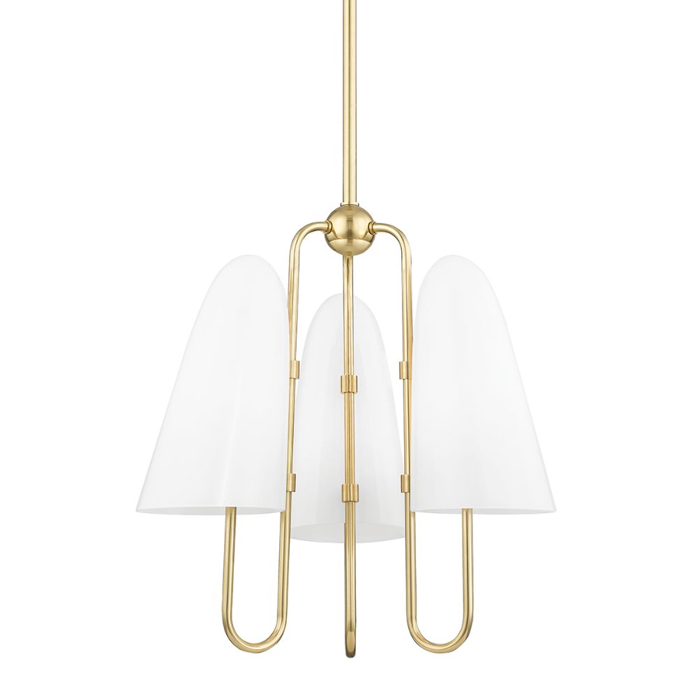 Hudson Valley 7173-AGB 3 Light Chandelier in Aged Brass