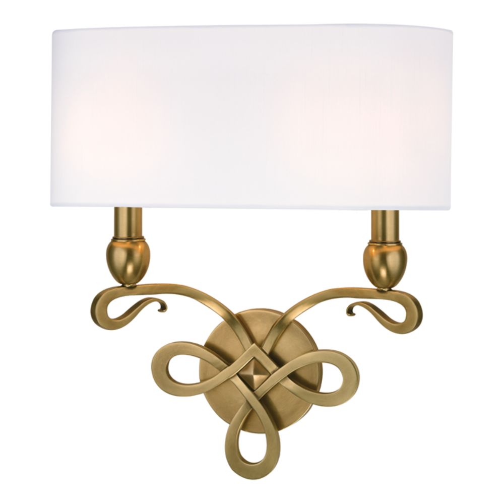 Hudson Valley Lighting 7212-AGB Pawling 2 Light Wall Sconce in Aged Brass
