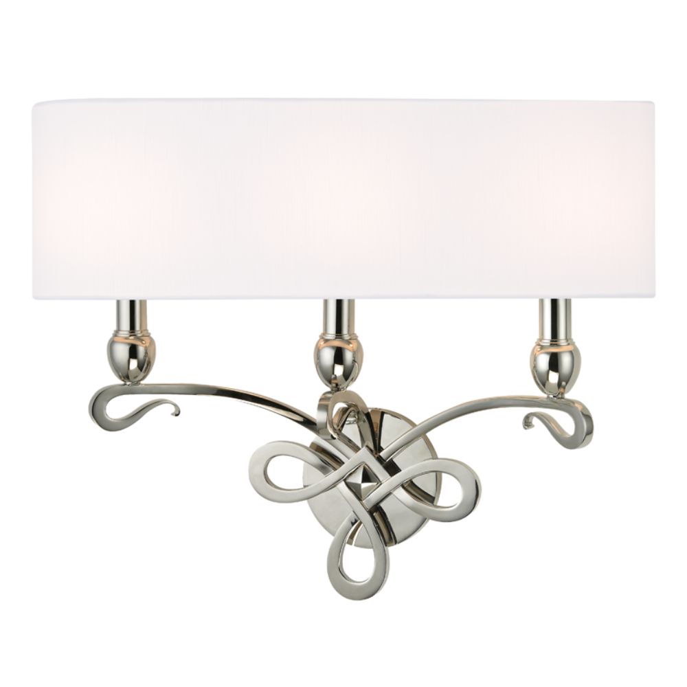 Hudson Valley Lighting 7213-PN Pawling 3 Light Wall Sconce in Polished Nickel