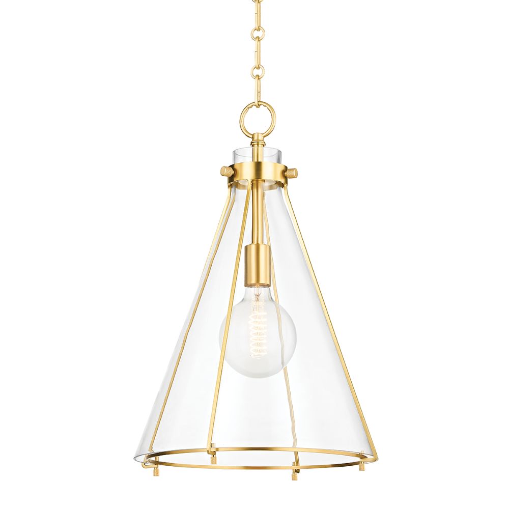 Hudson Valley 7304-AGB 1 Light Pendant in Aged Brass