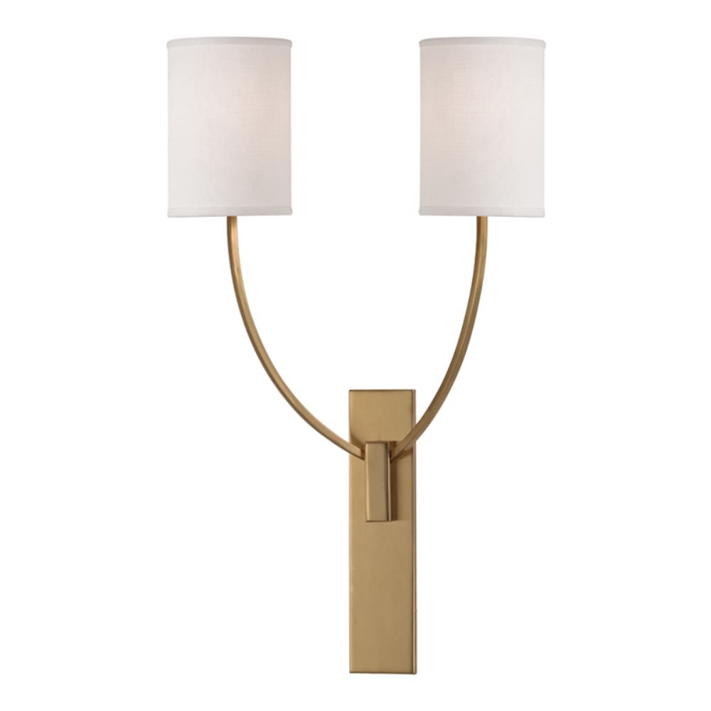 Hudson Valley Lighting 732-AGB Colton 2 Light Wall Sconce in Aged Brass