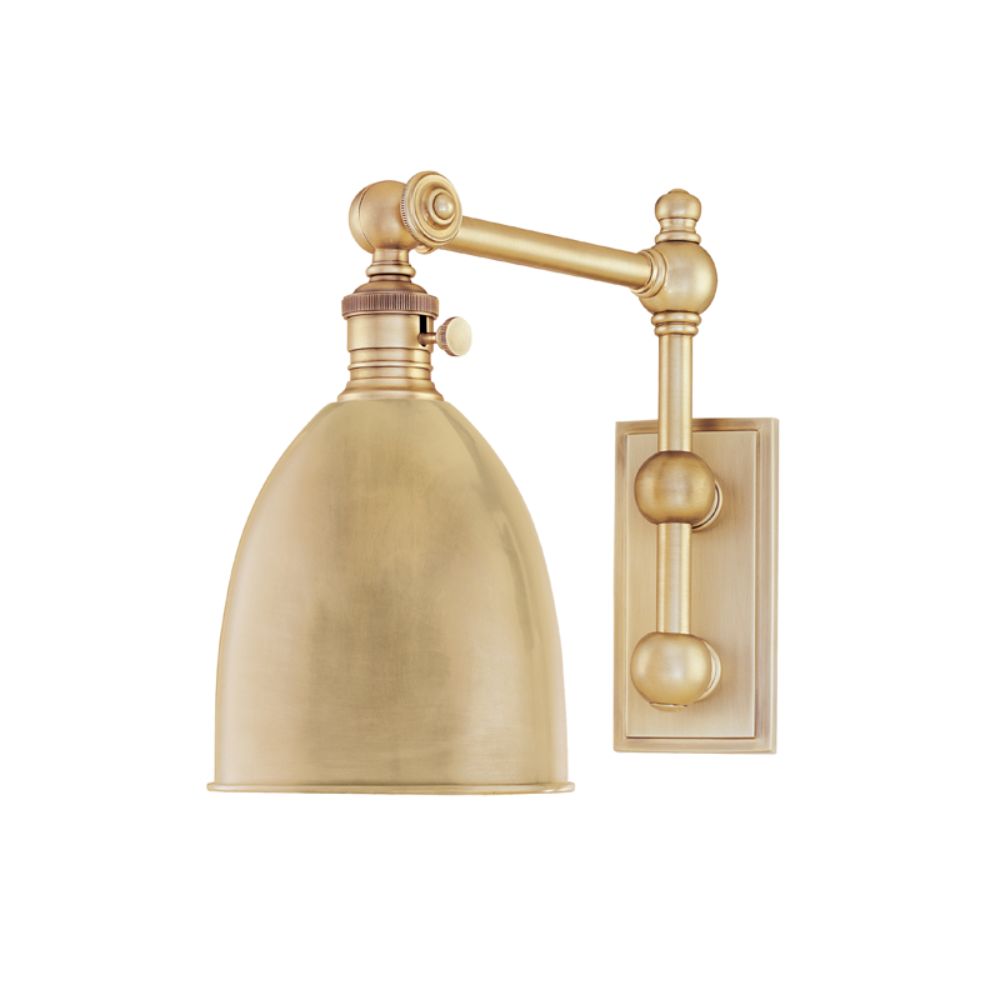 Hudson Valley Lighting 761-AGB Roslyn 1 Light Wall Sconce in Aged Brass