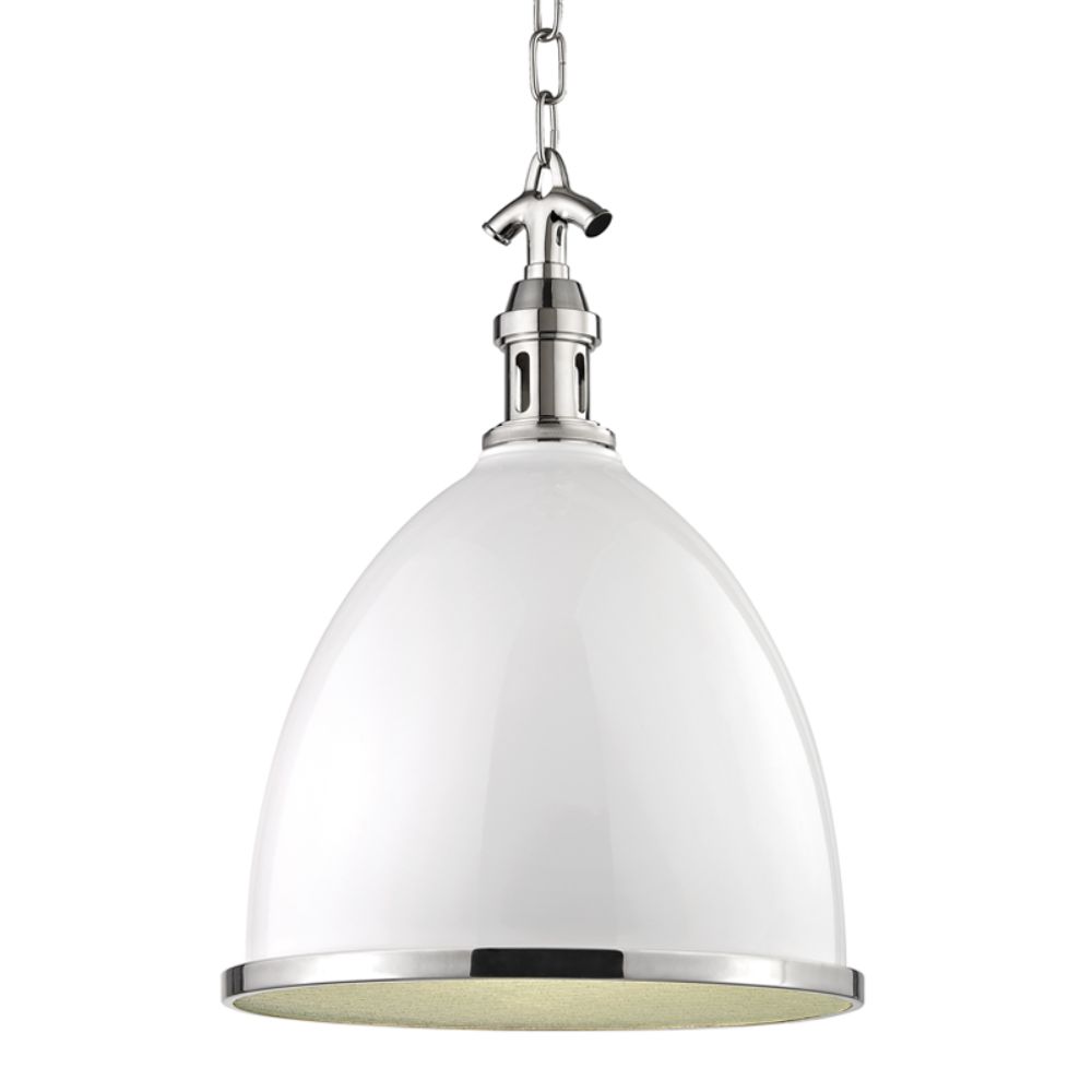 Hudson Valley 7718-WPN VICEROY-PENDANT in White/Polished Nickel