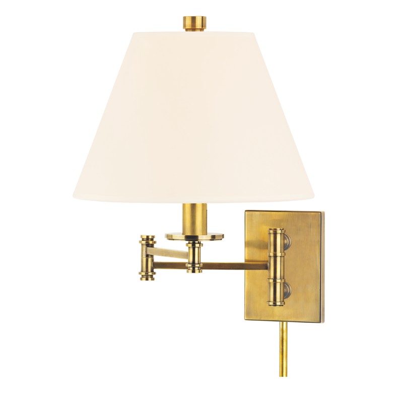 Hudson Valley Lighting 7721-AGB-WS Claremont 1 Light Wall Sconce in Aged Brass