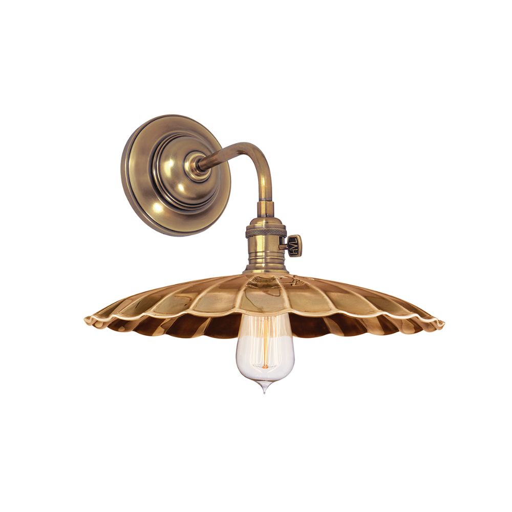 Hudson Valley Lighting 8000-AGB-MS3 Heirloom 1 Light Wall Sconce in Aged Brass