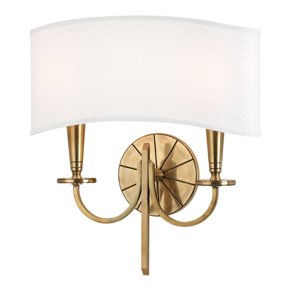 Hudson Valley Lighting 8022-AGB Mason 2 Light Wall Sconce in Aged Brass
