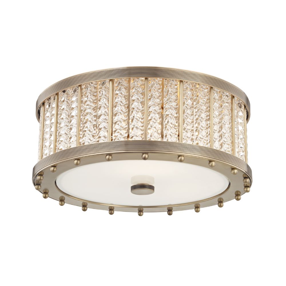 Hudson Valley 8116-AGB Shelby 3 Light Flush Mount in Aged Brass