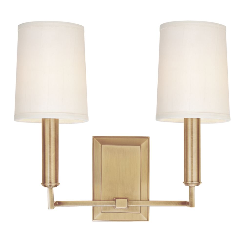 Hudson Valley Lighting 812-AGB Clinton 2 Light Wall Sconce in Aged Brass