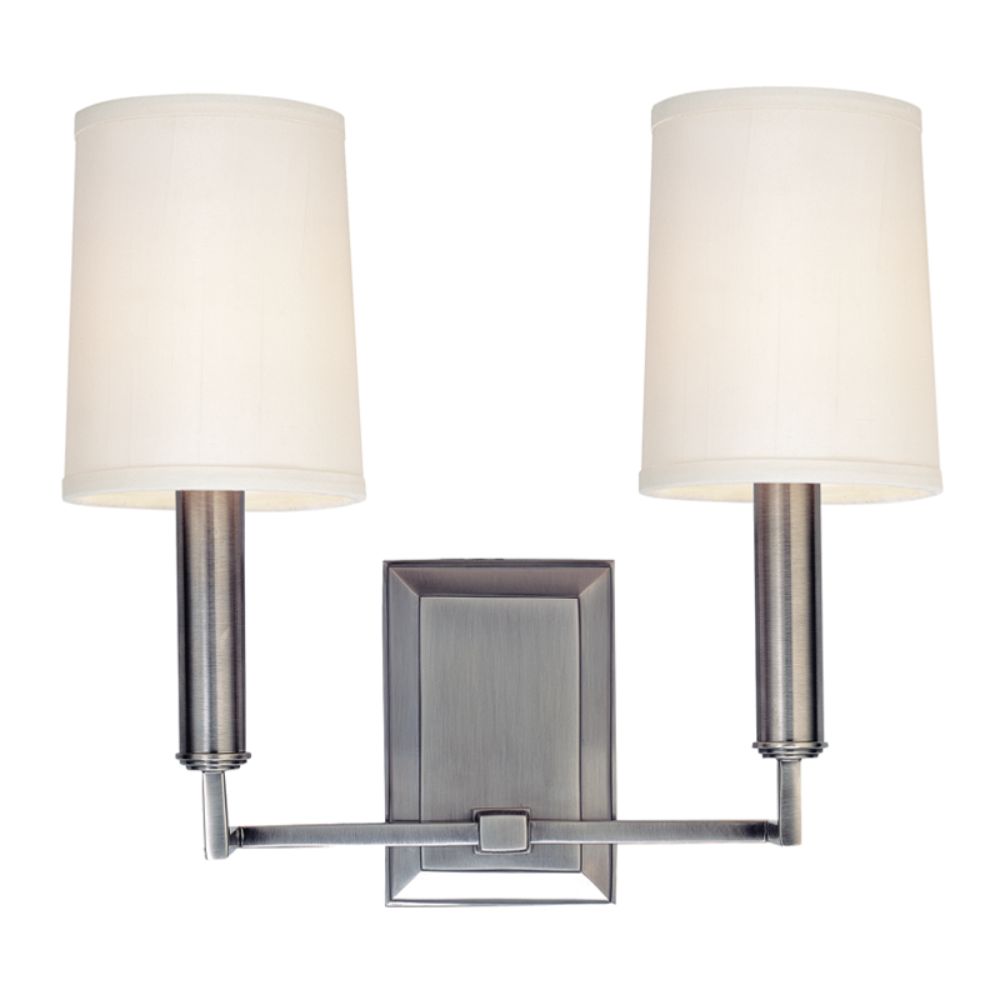 Hudson Valley Lighting 812-PN Clinton 2 Light Wall Sconce in Polished Nickel