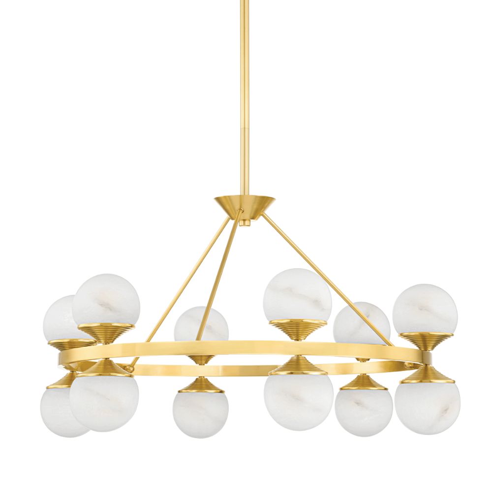 Hudson Valley 8236-AGB 12 Light Chandelier in Aged Brass