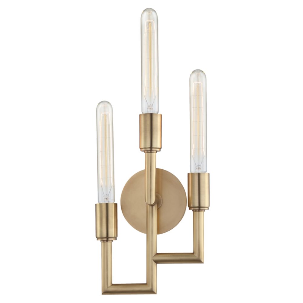 Hudson Valley 8310-AGB Angler 3 Light Wall Sconce in Aged Brass