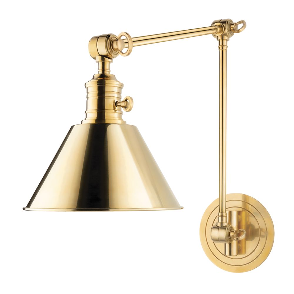 Hudson Valley Lighting 8323-AGB Garden City 1 Light Wall Sconce in Aged Brass