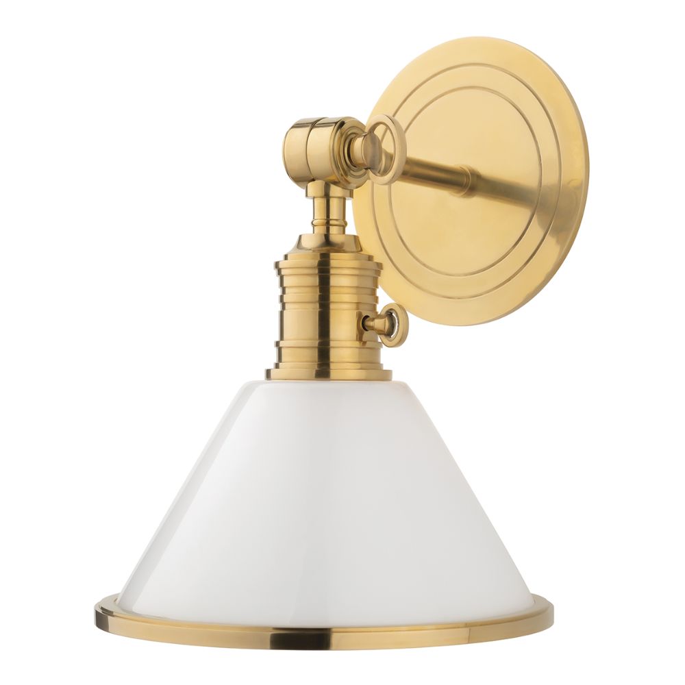 Hudson Valley Lighting 8331-AGB Garden City 1 Light Wall Sconce in Aged Brass