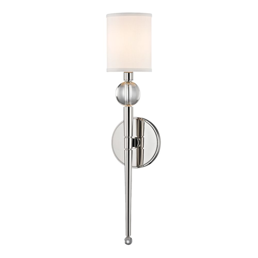 Hudson Valley Lighting 8421-PN Rockland 1 Light Wall Sconce in Polished Nickel