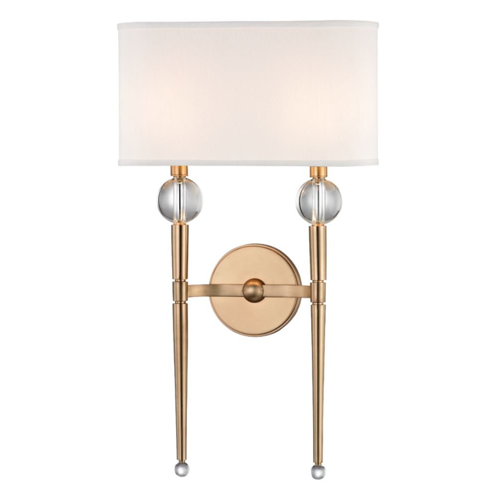 Hudson Valley 8422-AGB Rockland 2 Light Wall Sconce in Aged Brass