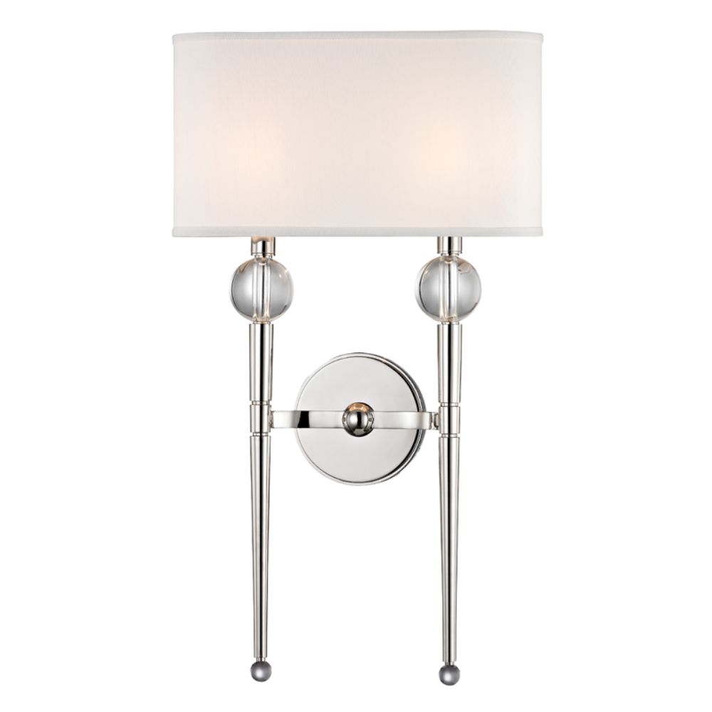 Hudson Valley Lighting 8422-PN Rockland 2 Light Wall Sconce in Polished Nickel