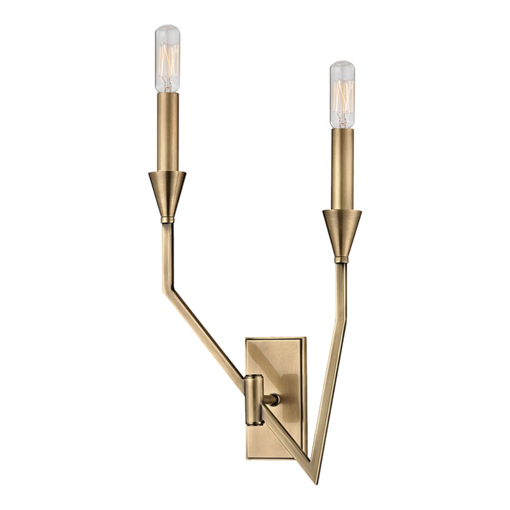 Hudson Valley 8502L-AGB 2 LIGHT LEFT WALL SCONCE in Aged Brass