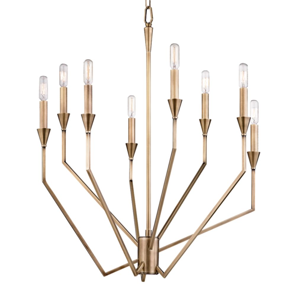 Hudson Valley 8508-AGB 8 LIGHT CHANDELIER in Aged Brass