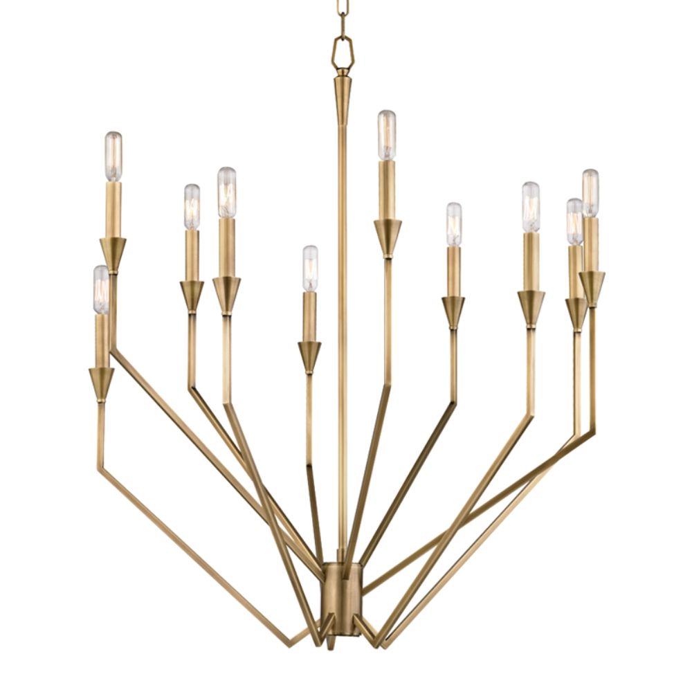 Hudson Valley 8510-AGB 10 LIGHT CHANDELIER in Aged Brass