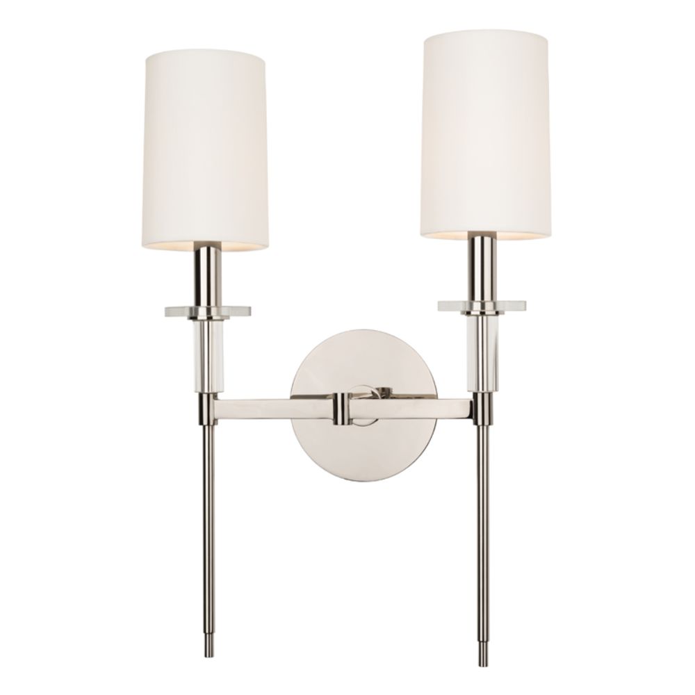Hudson Valley Lighting 8512-PN Amherst 2 Light Wall Sconce in Polished Nickel