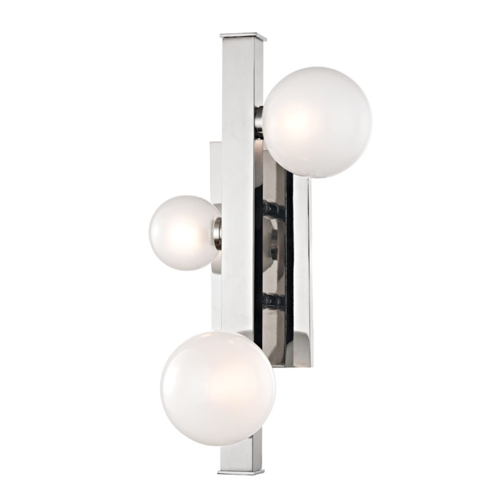 Hudson Valley 8703-PN Mini Hinsdale 3 Light Led Wall Sconce in Polished Nickel