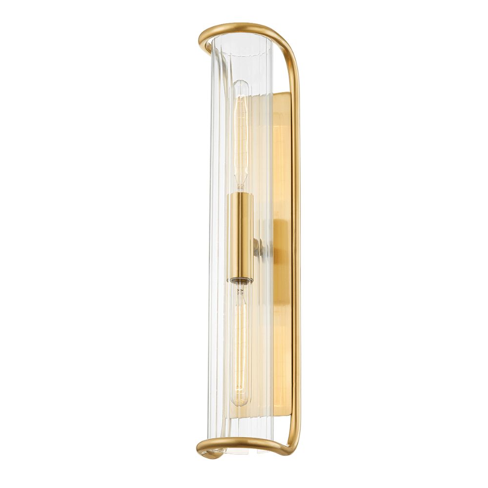 Hudson Valley 8926-AGB 2 Light Wall Sconce in Aged Brass