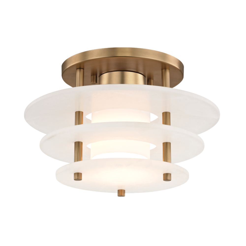 Hudson Valley 9012F-AGB Gatsby Led Flush Mount in Aged Brass