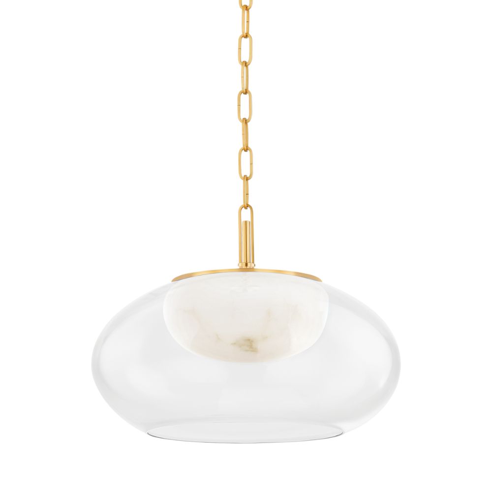 Hudson Valley Lighting 9017-AGB Moore Pendant in Aged Brass