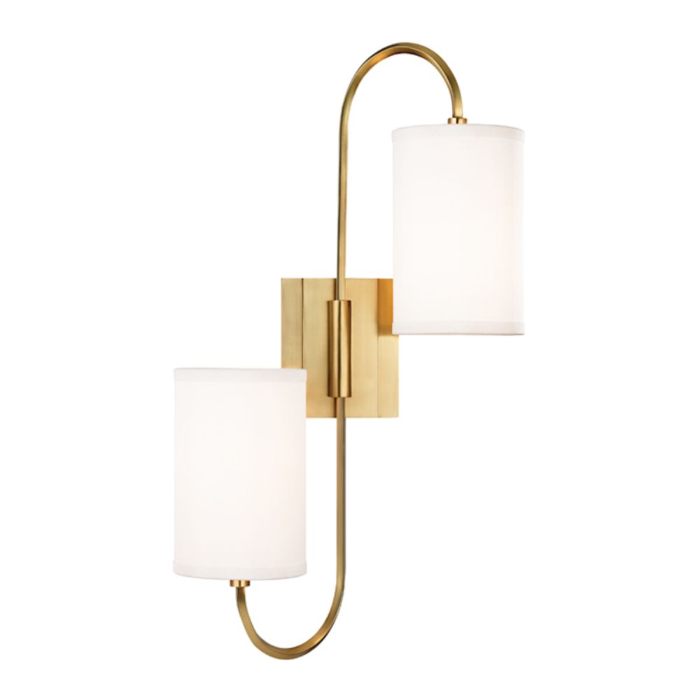 Hudson Valley 9100-AGB 2 LIGHT WALL SCONCE in Aged Brass