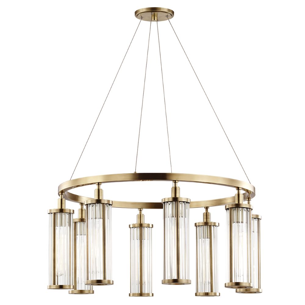 Hudson Valley 9130-AGB Marley 8 Light Pendant in Aged Brass